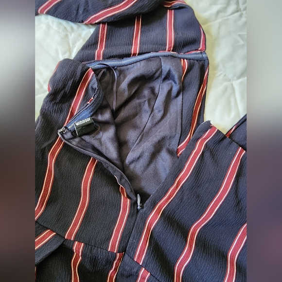 Windsor Navy Jumpsuit with Red and White Stripes (sz small) - Picture 6 of 10